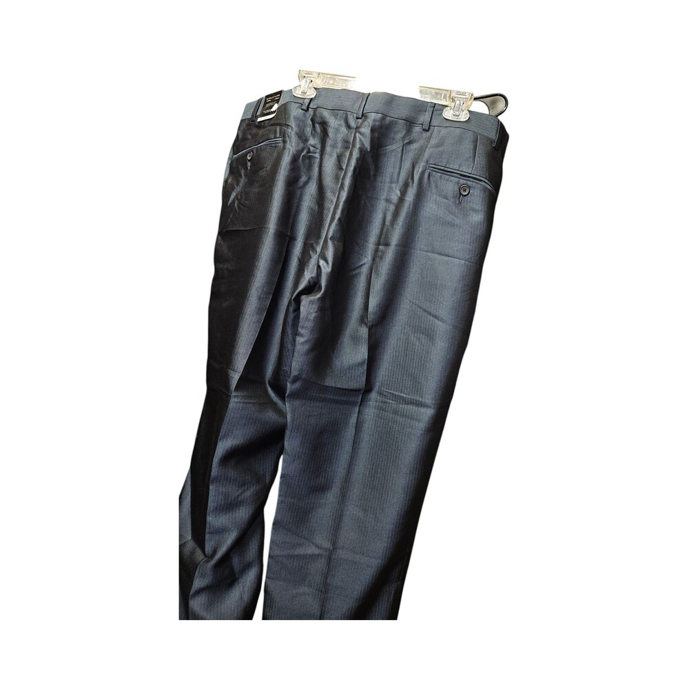 Men's Black Pinstripe Dress Pants - Size 42 x 30